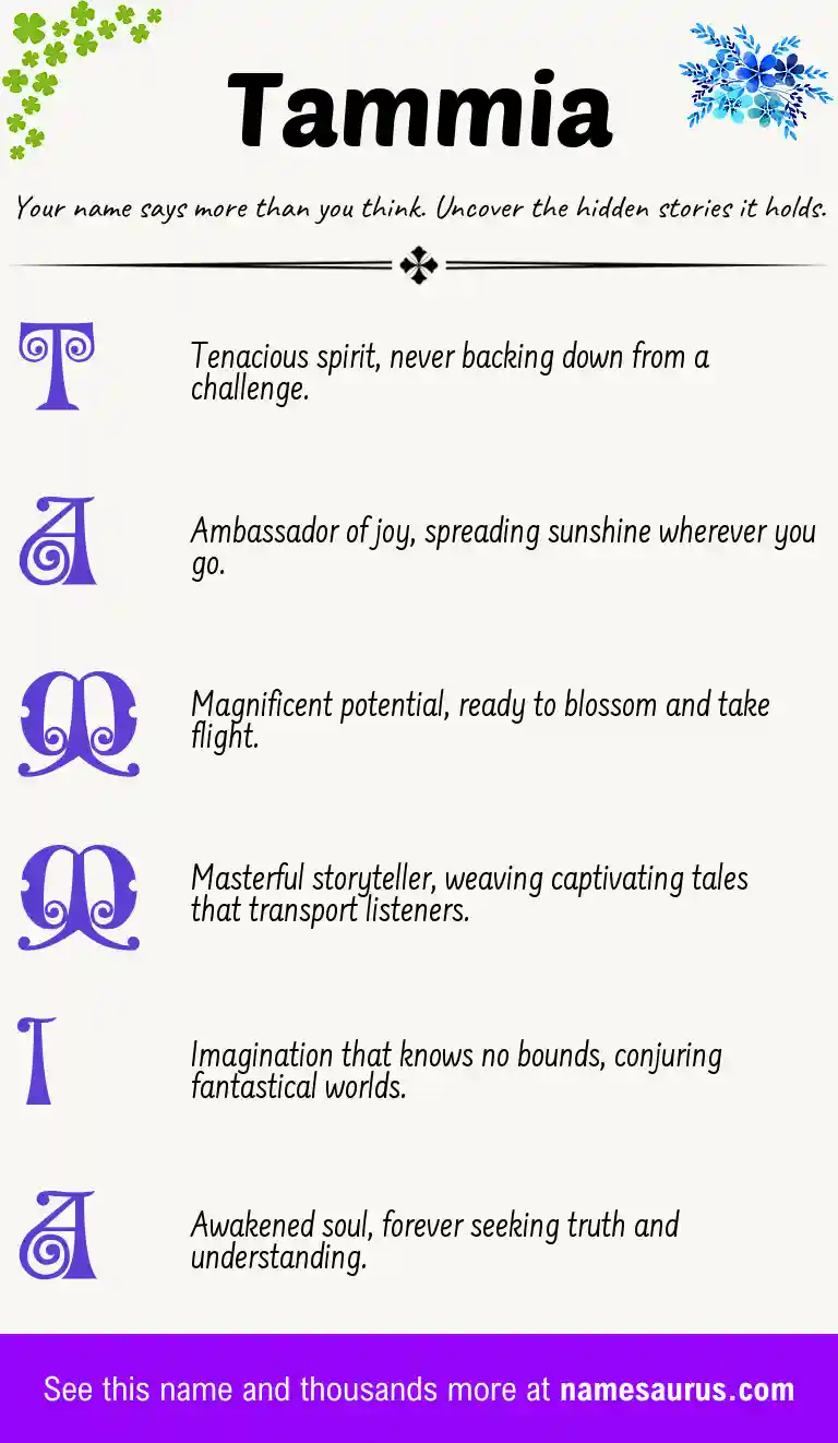 Acrostic poem about Tammia.