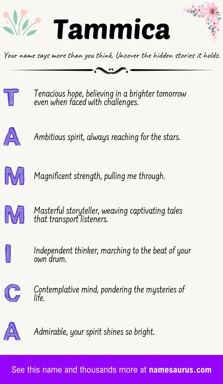 Acrostic poem about Tammica.