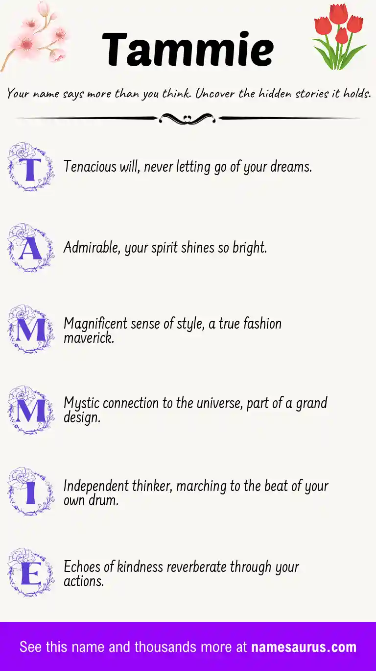 Acrostic poem about Tammie.
