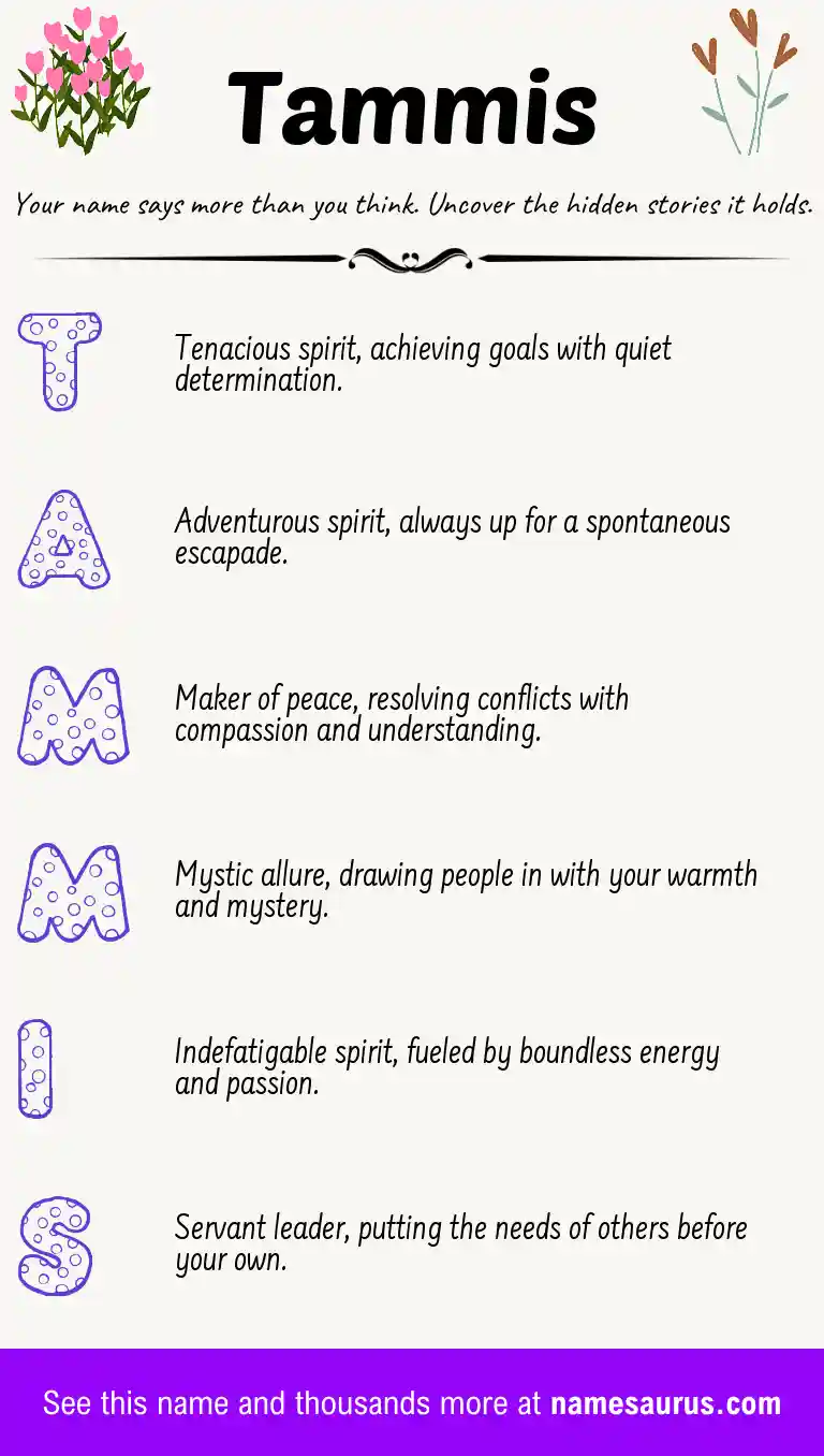 Acrostic poem about Tammis.