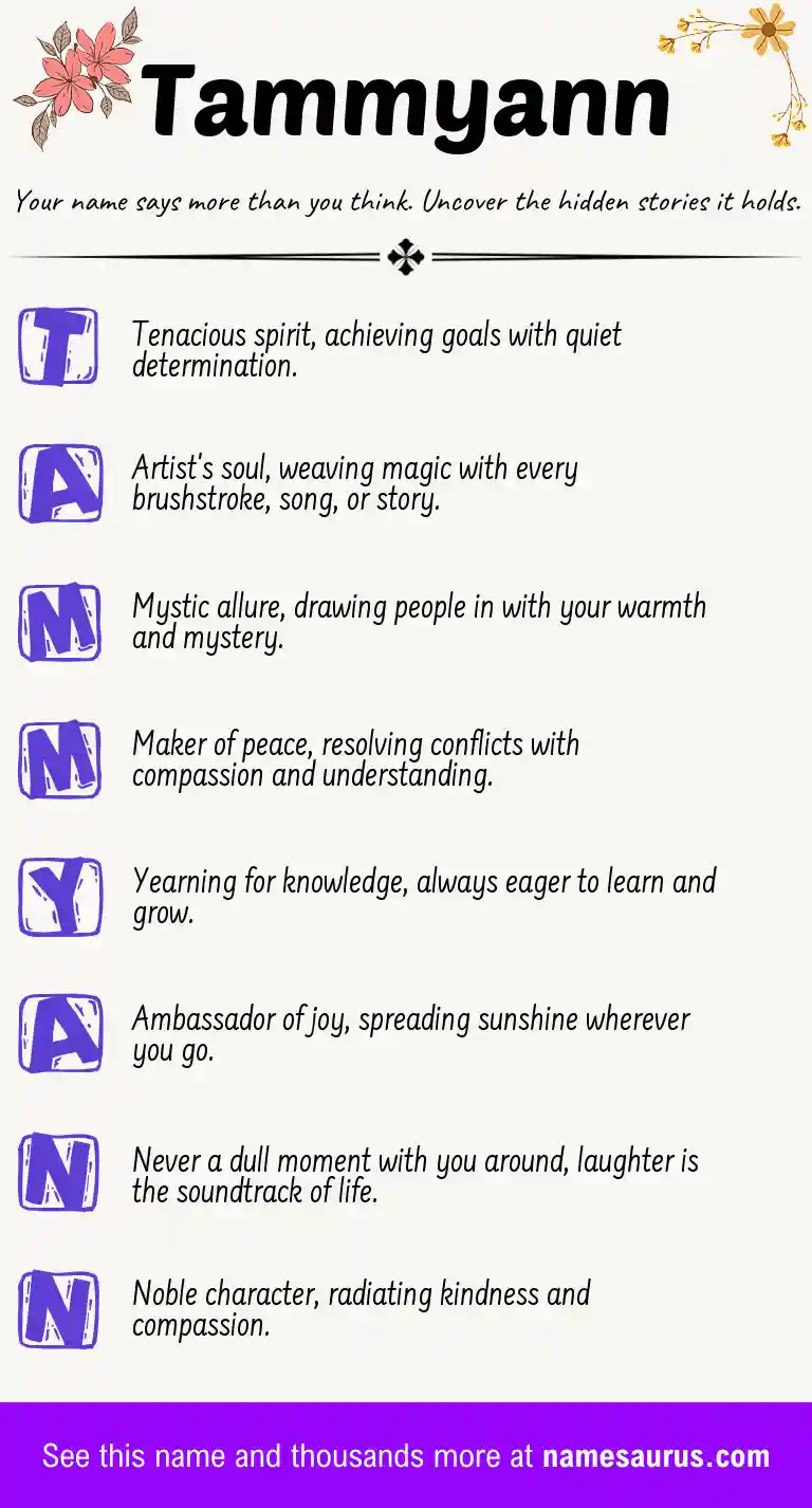 Acrostic poem about Tammyann.