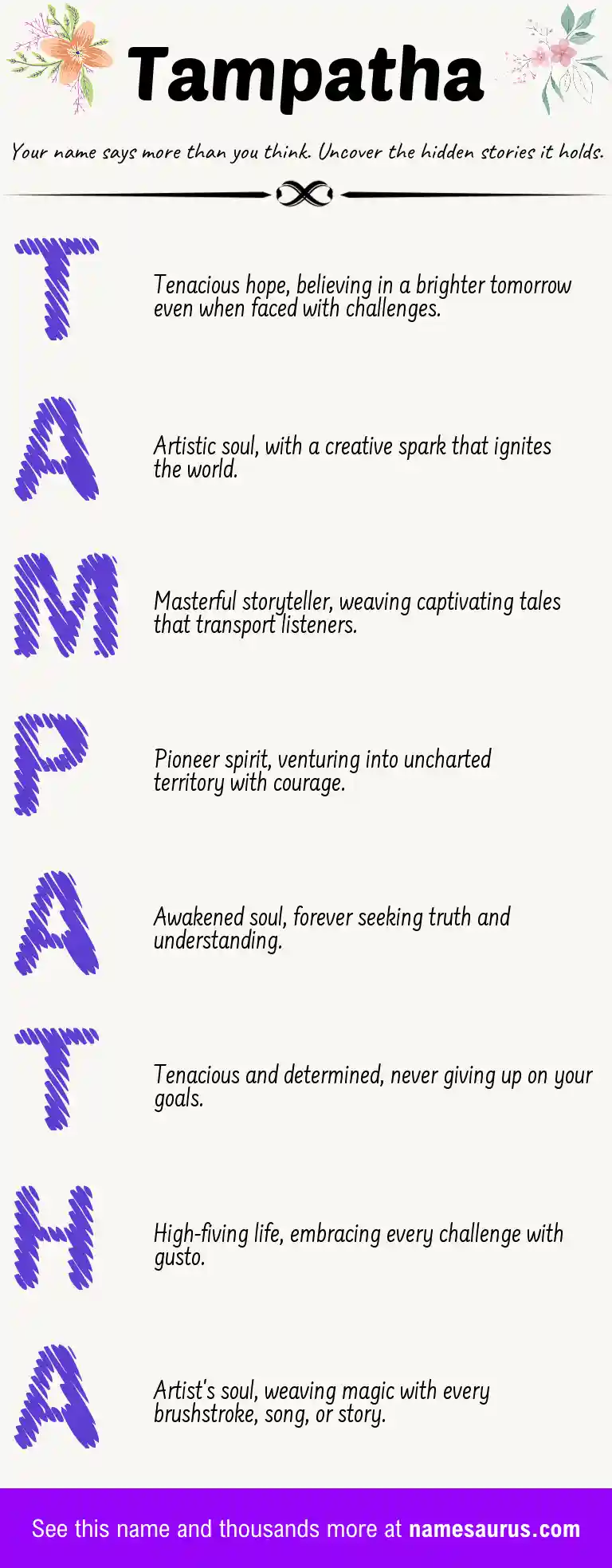 Acrostic poem about Tampatha.