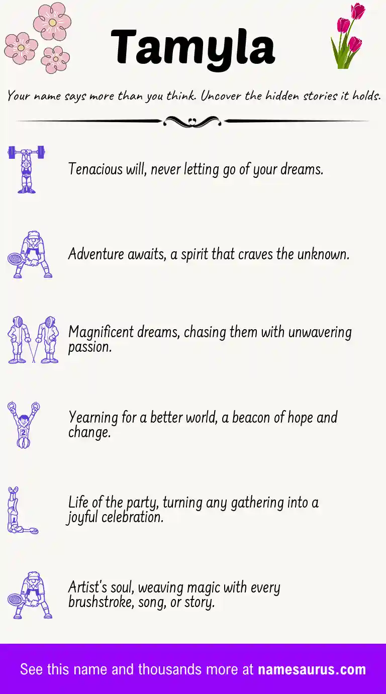 Acrostic poem about Tamyla.