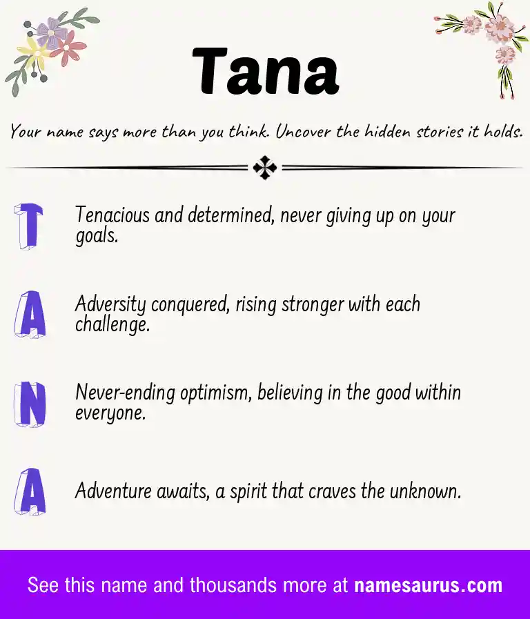Acrostic poem about Tana.