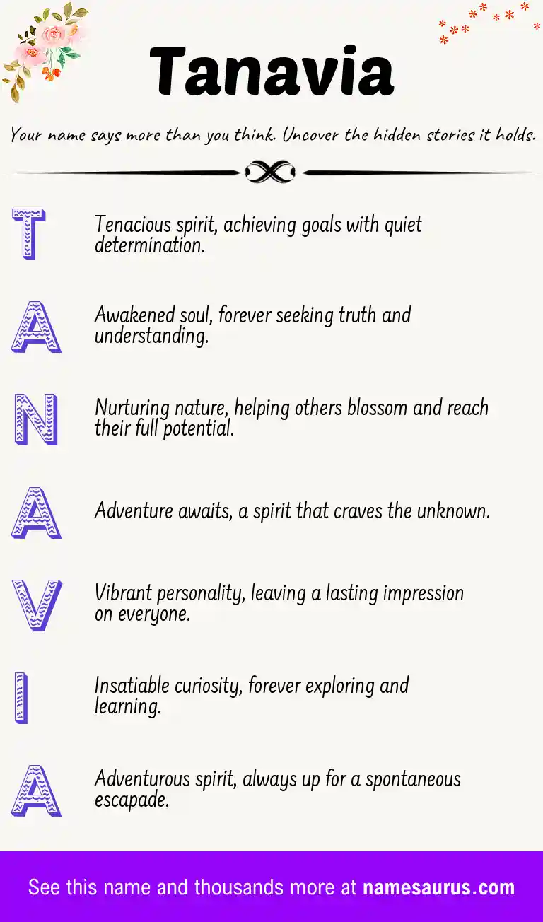 Acrostic poem about Tanavia.