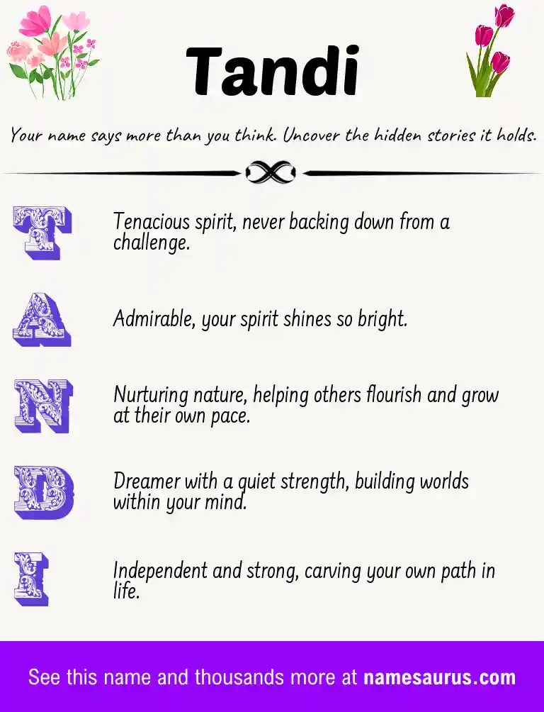 Acrostic poem about Tandi.
