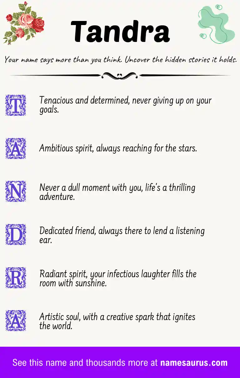 Acrostic poem about Tandra.