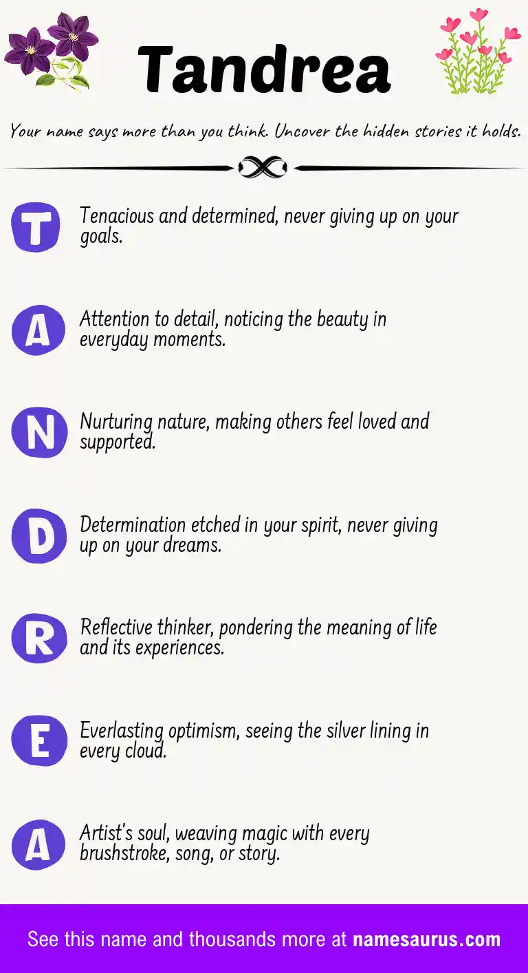 Acrostic poem about Tandrea.
