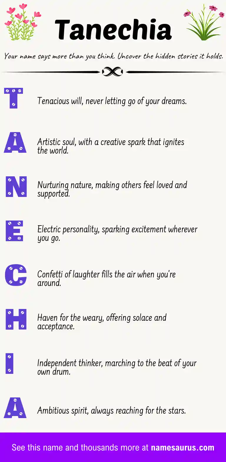 Acrostic poem about Tanechia.