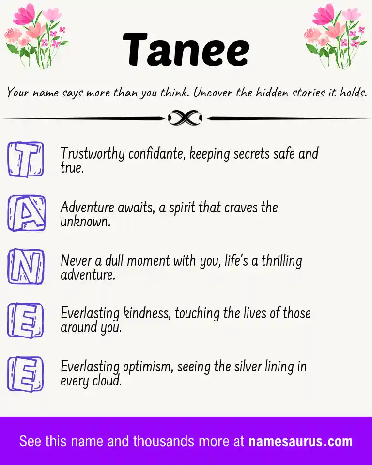 Acrostic poem about Tanee.
