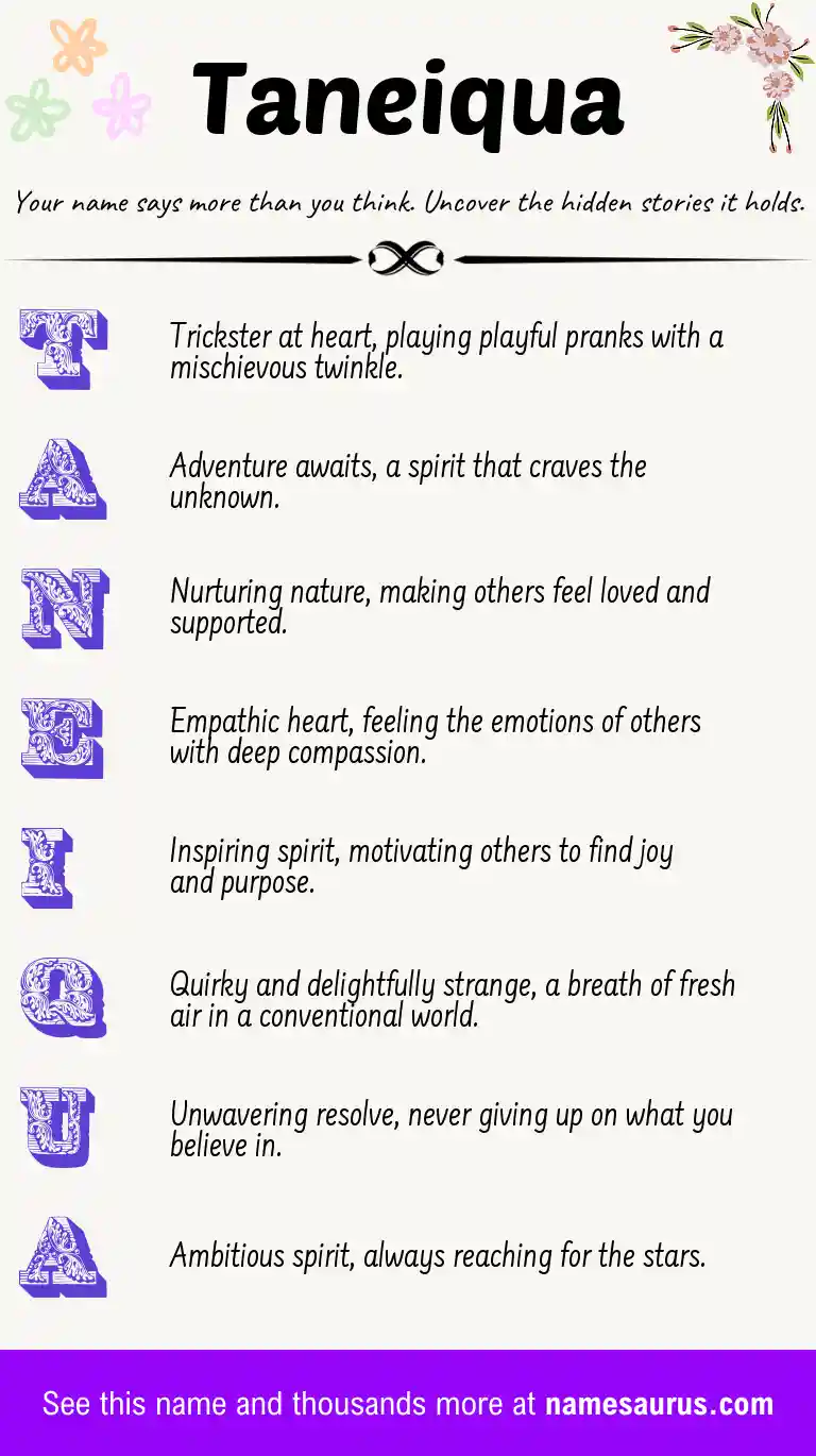 Acrostic poem about Taneiqua.