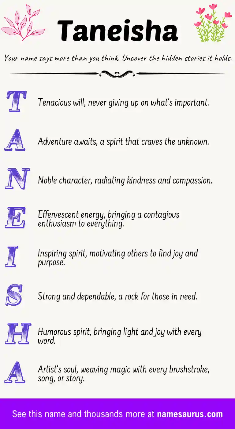 Acrostic poem about Taneisha.