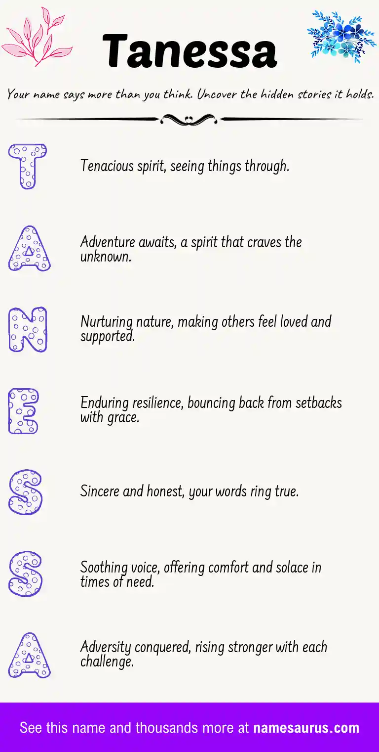 Acrostic poem about Tanessa.