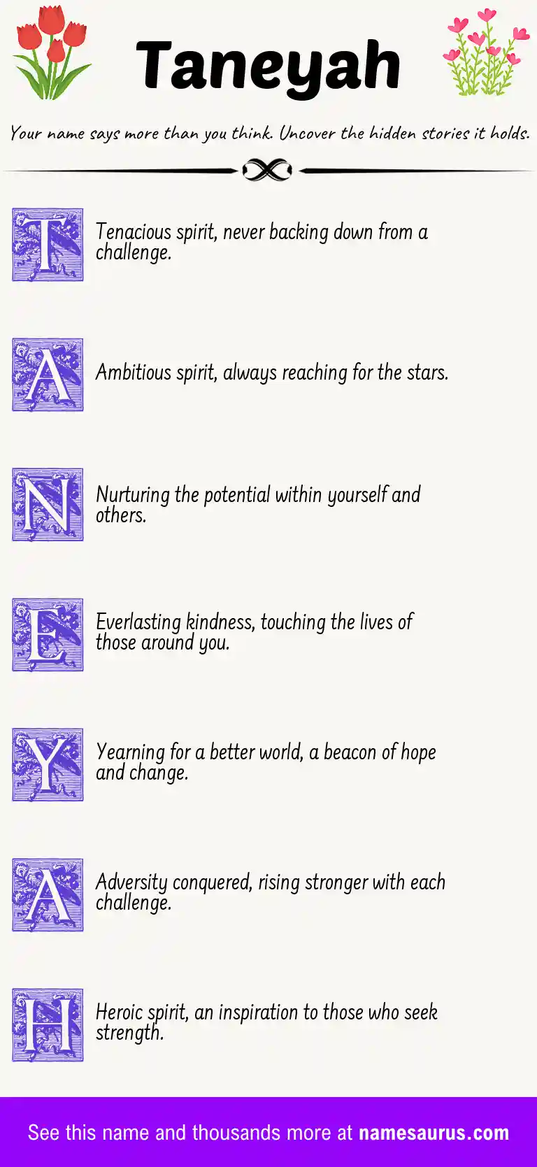 Acrostic poem about Taneyah.