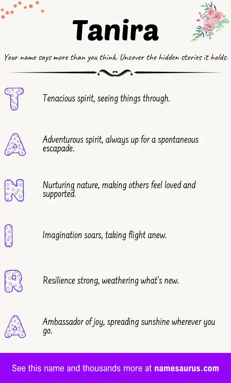 Acrostic poem about Tanira.