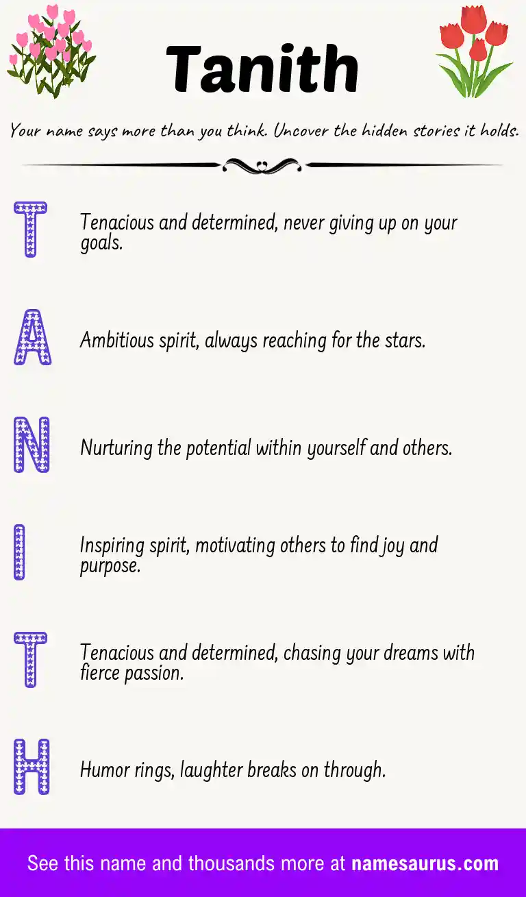 Acrostic poem about Tanith.