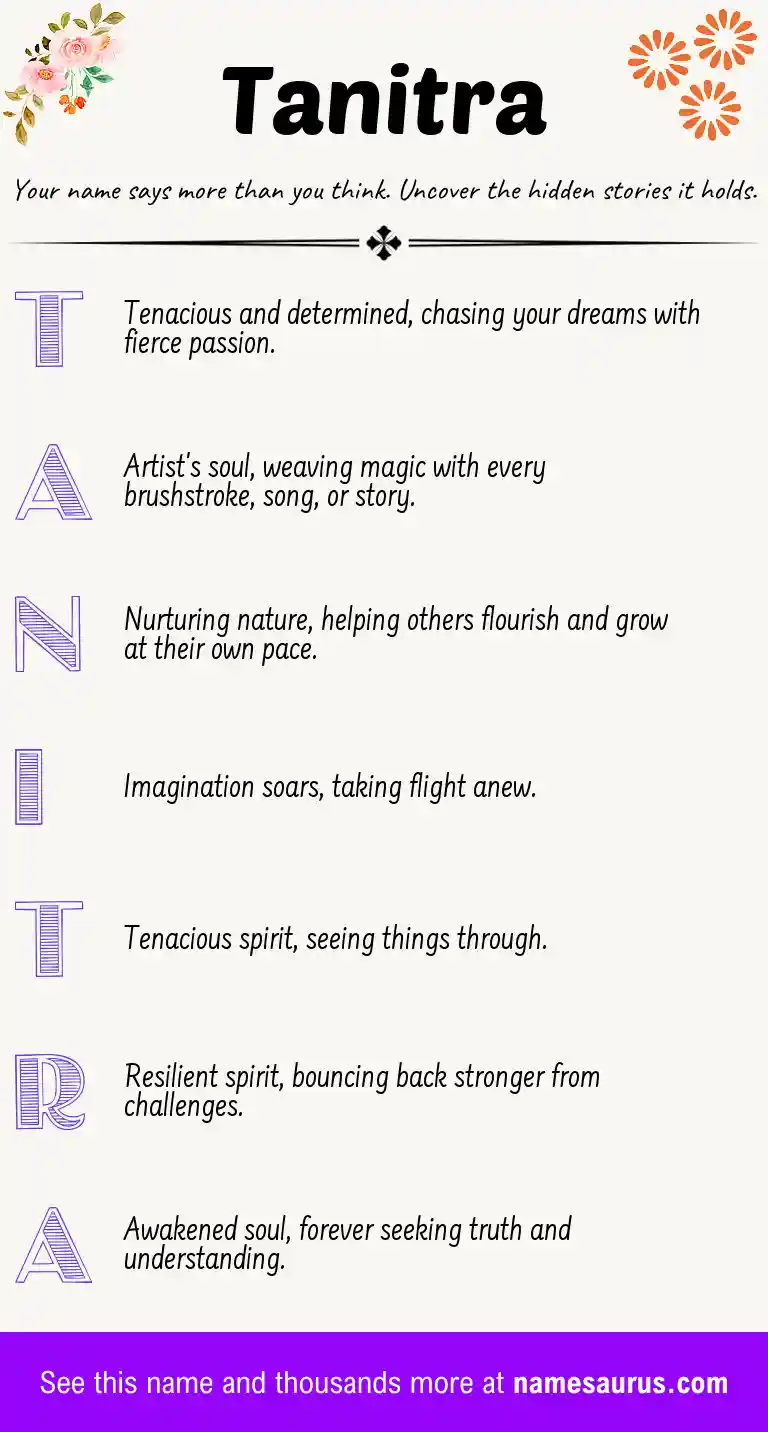 Acrostic poem about Tanitra.