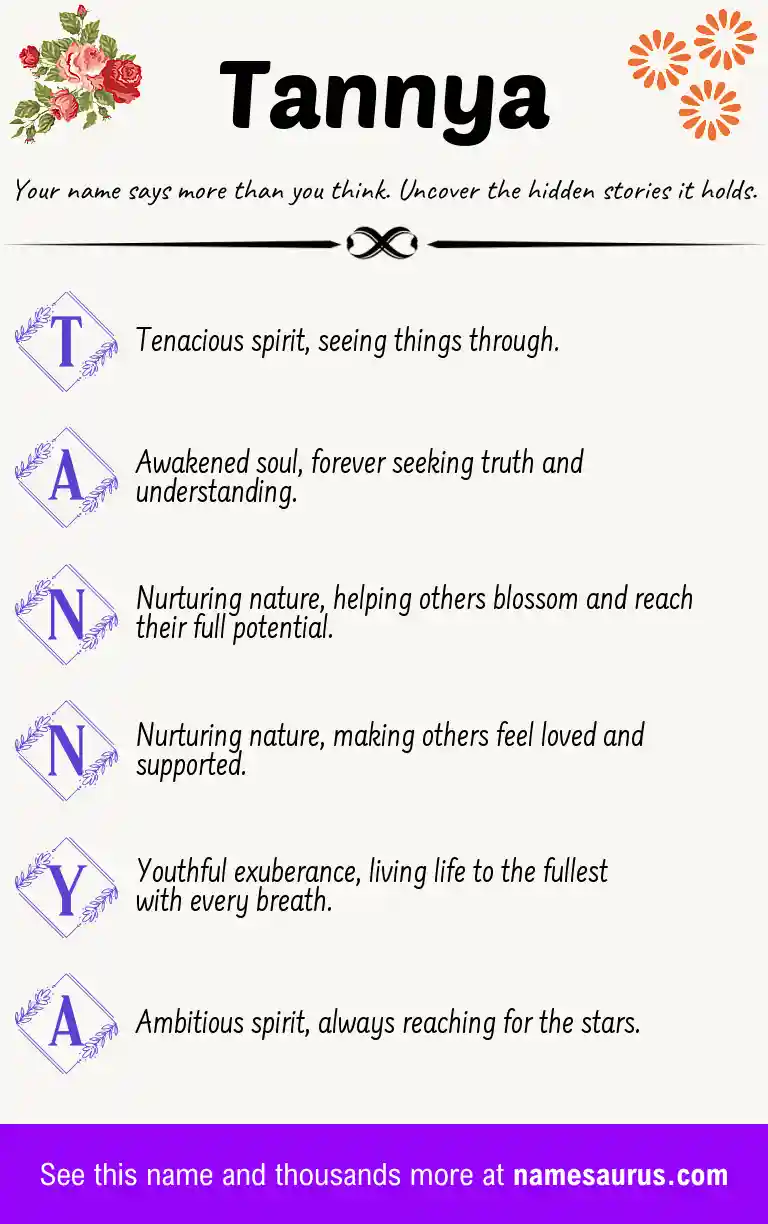 Acrostic poem about Tannya.