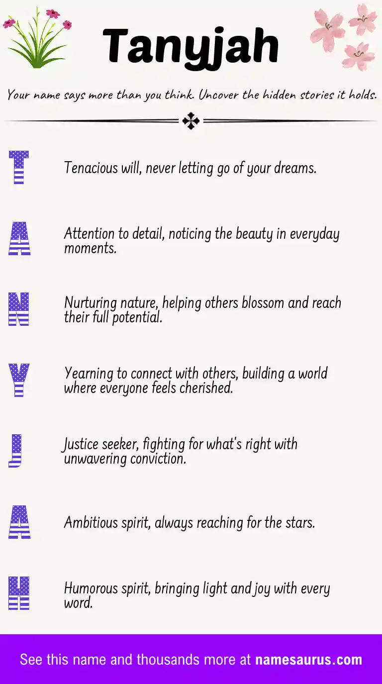 Acrostic poem about Tanyjah.