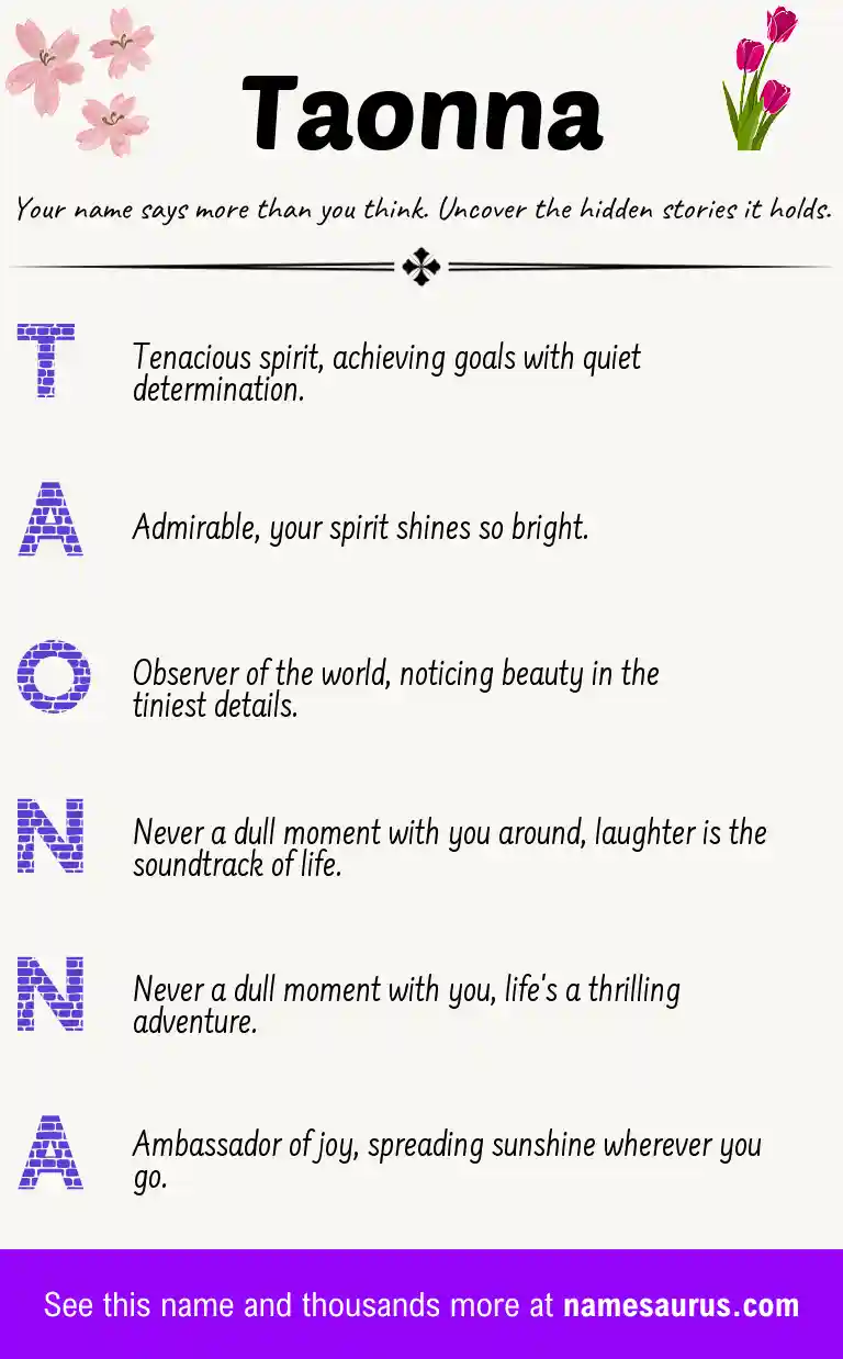 Acrostic poem about Taonna.