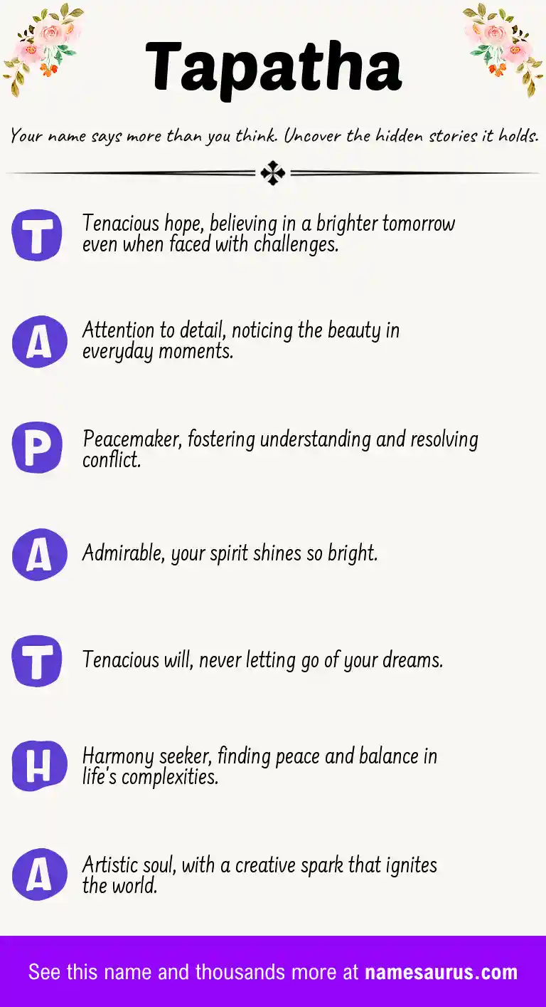Acrostic poem about Tapatha.
