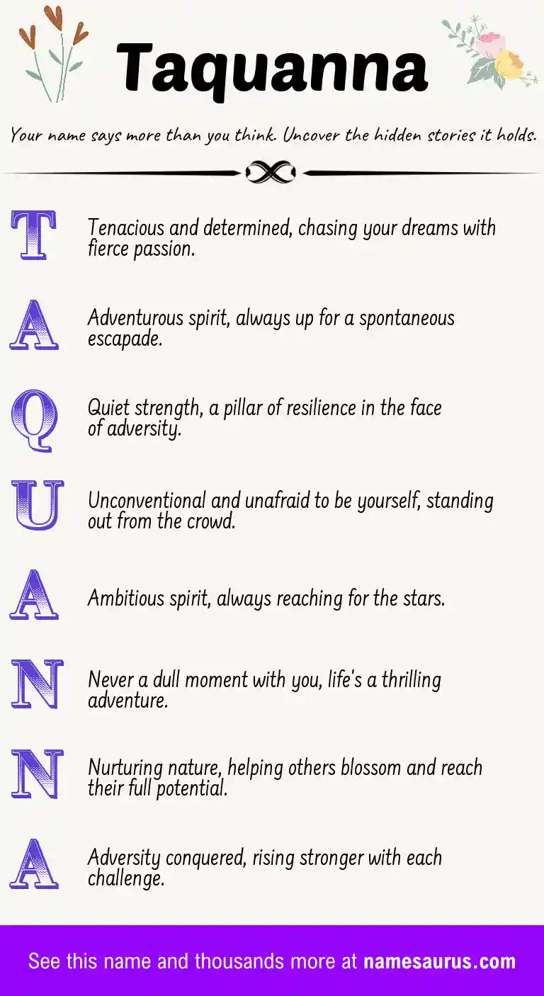 Acrostic poem about Taquanna.