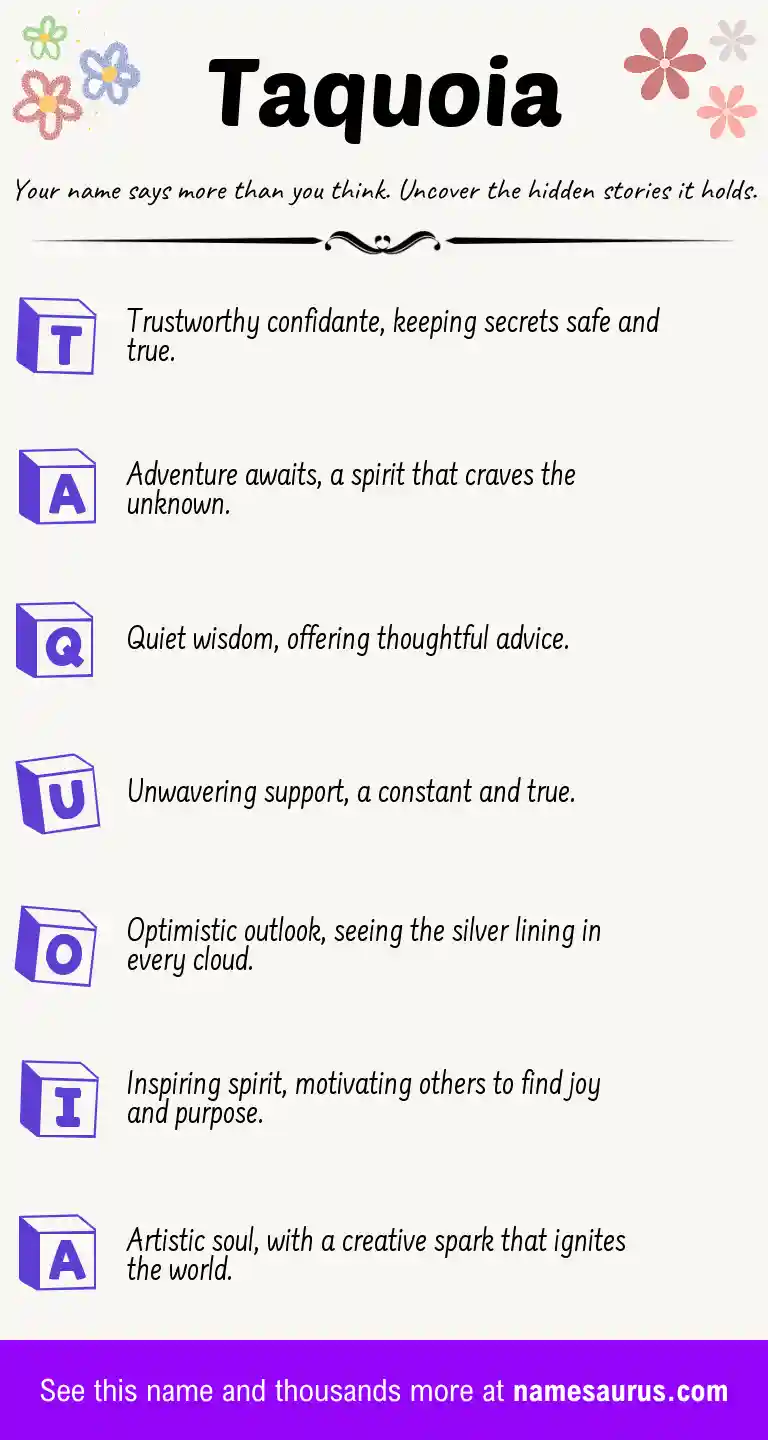 Acrostic poem about Taquoia.