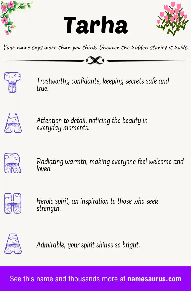 Acrostic poem about Tarha.