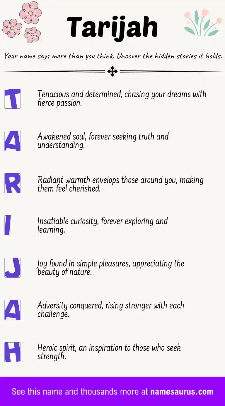 Acrostic poem about Tarijah.