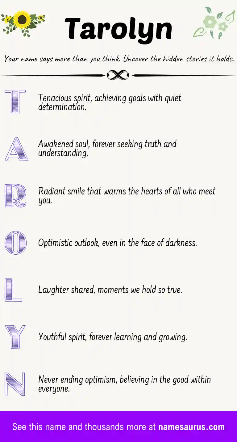 Acrostic poem about Tarolyn.