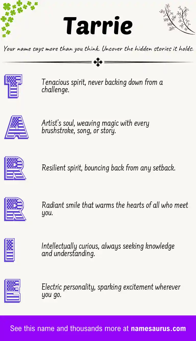 Acrostic poem about Tarrie.