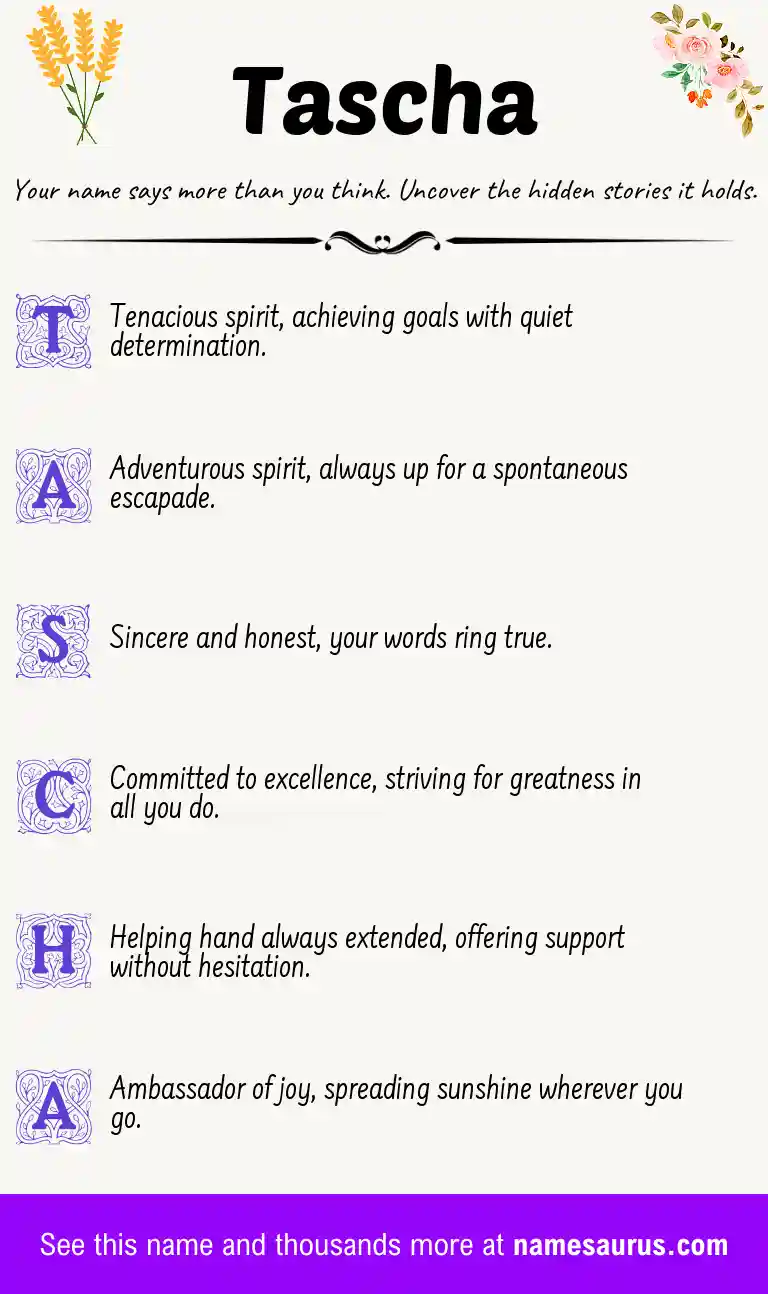 Acrostic poem about Tascha.