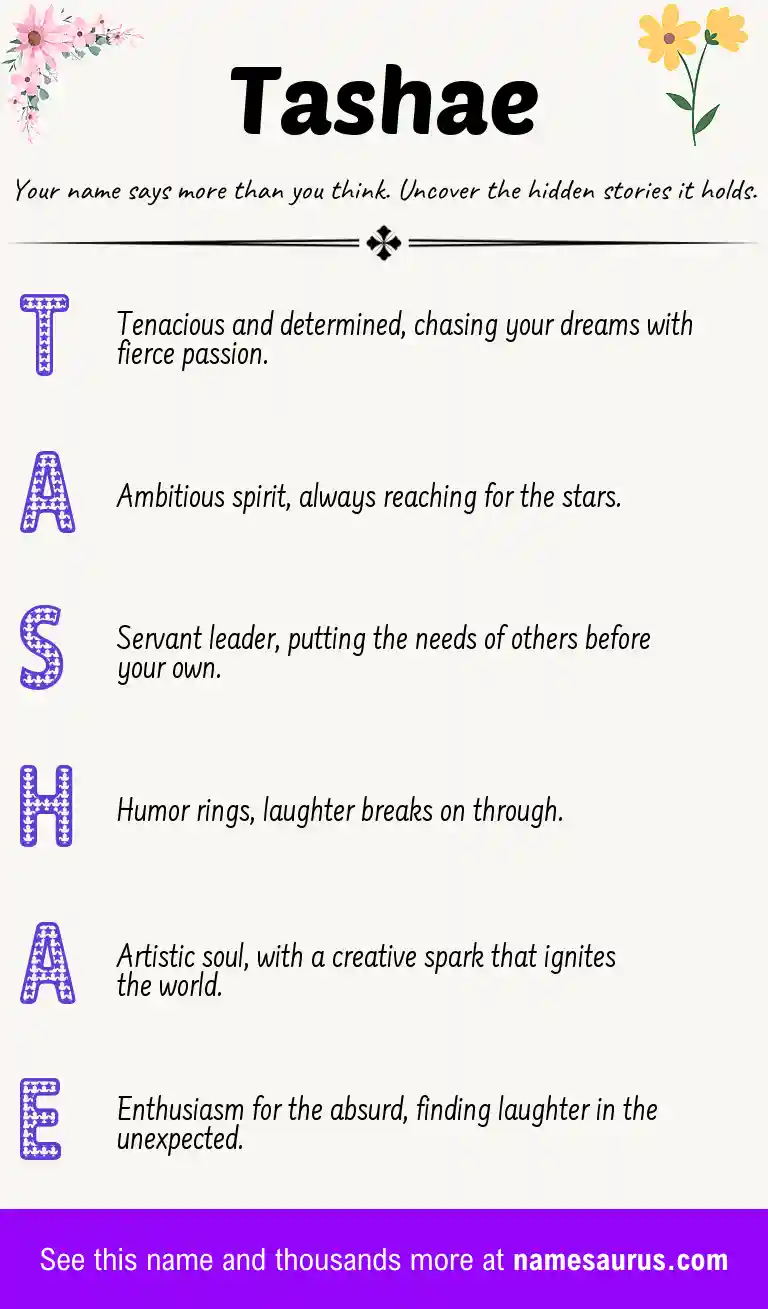 Acrostic poem about Tashae.