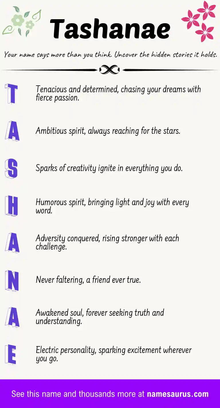 Acrostic poem about Tashanae.