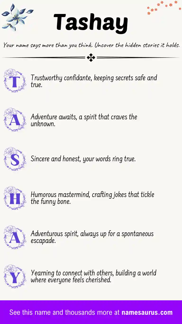 Acrostic poem about Tashay.