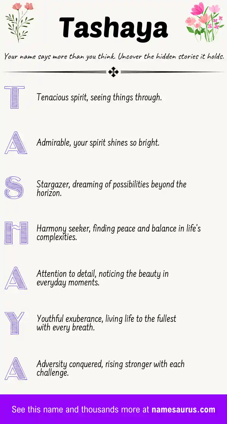 Acrostic poem about Tashaya.