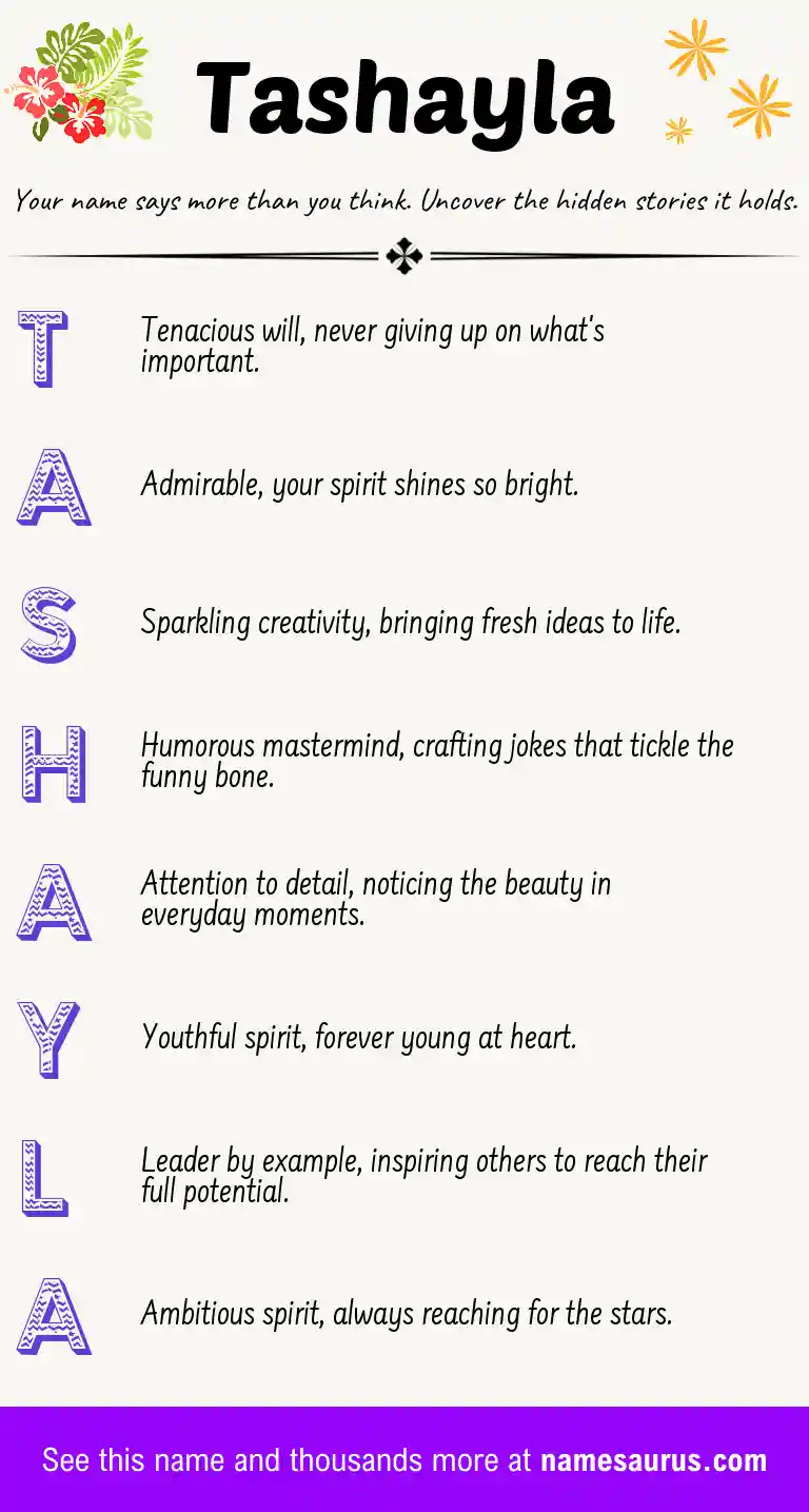 Acrostic poem about Tashayla.