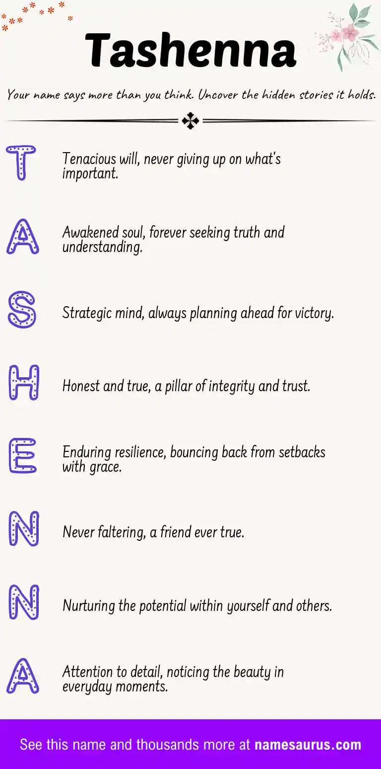 Acrostic poem about Tashenna.