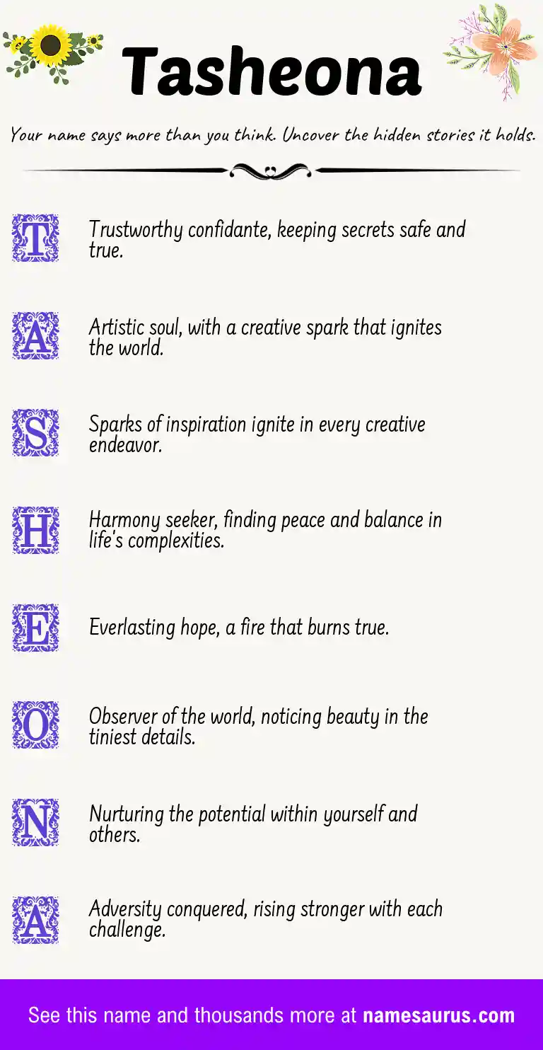 Acrostic poem about Tasheona.