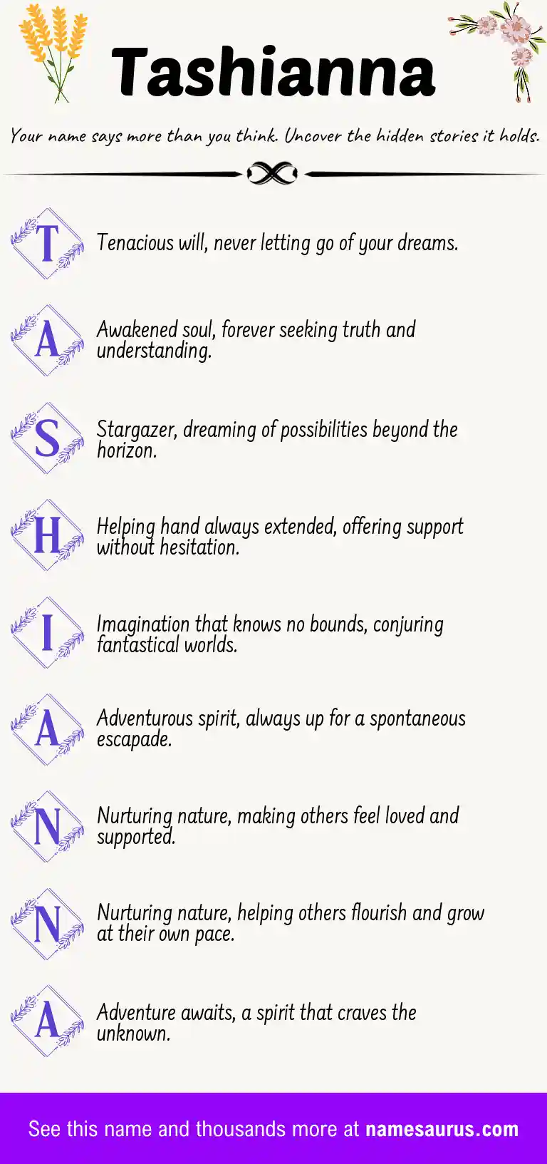 Acrostic poem about Tashianna.