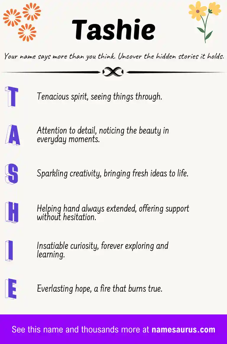 Acrostic poem about Tashie.