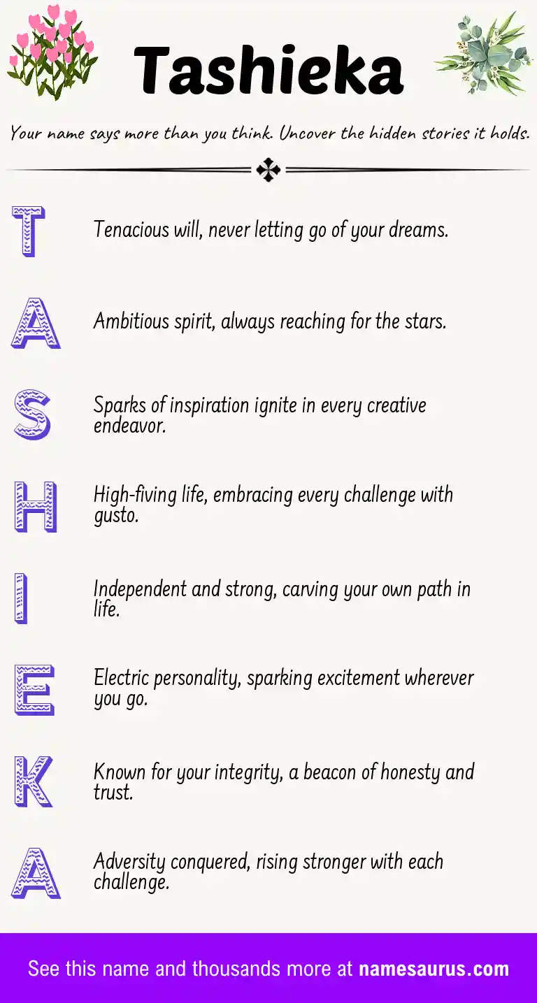Acrostic poem about Tashieka.