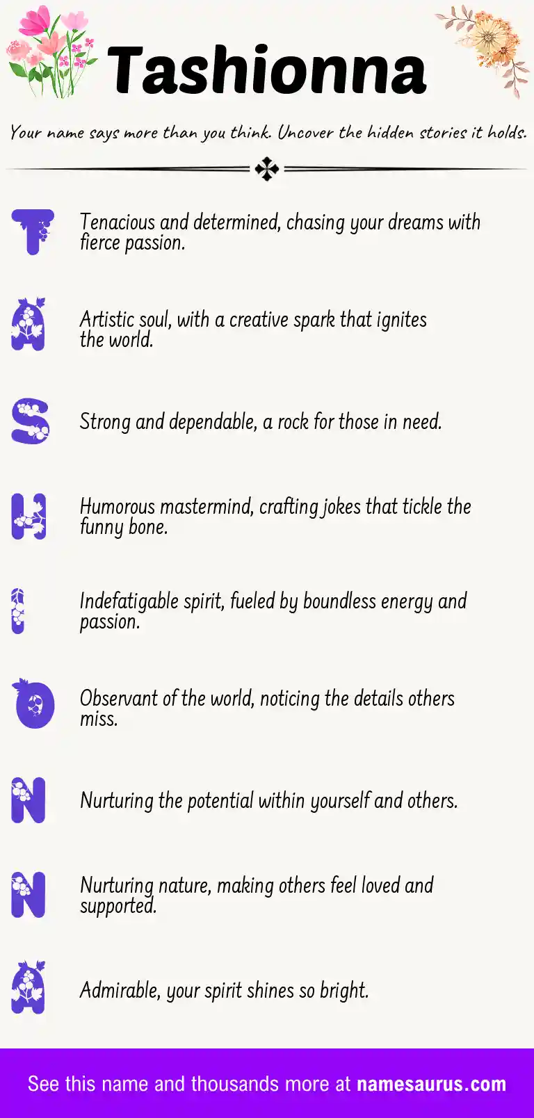 Acrostic poem about Tashionna.