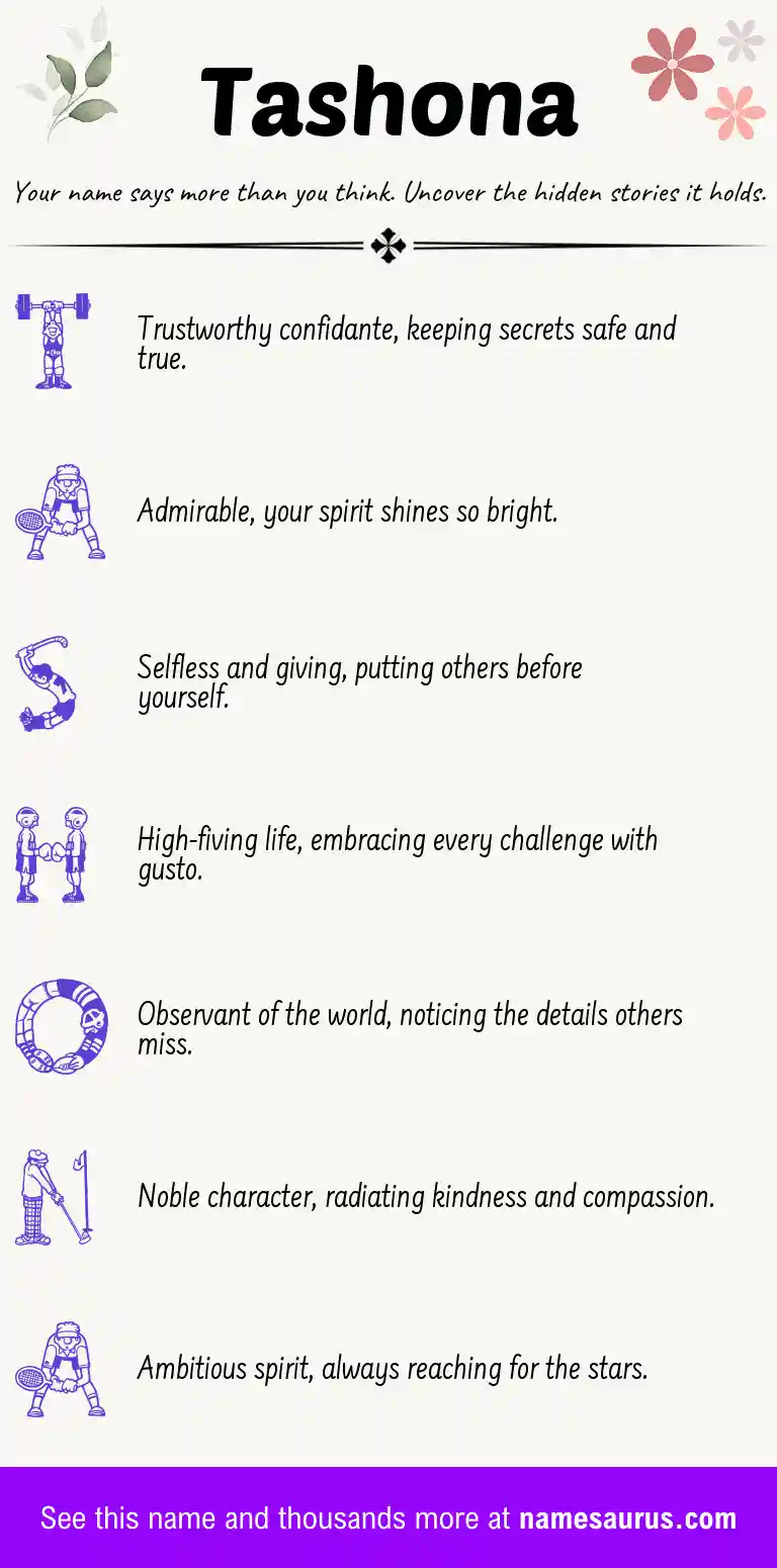 Acrostic poem about Tashona.