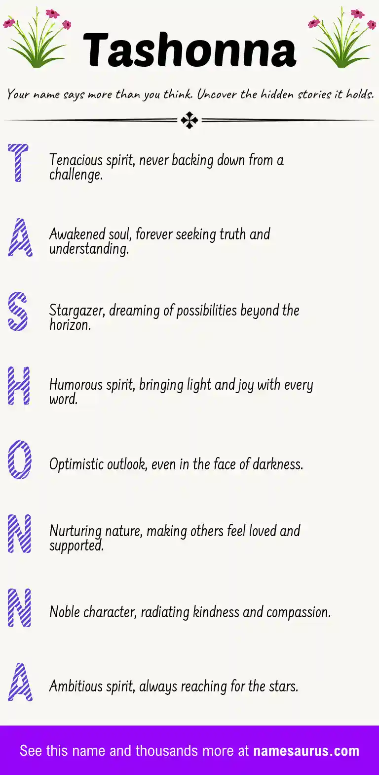 Acrostic poem about Tashonna.