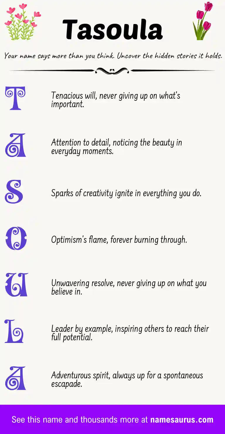 Acrostic poem about Tasoula.