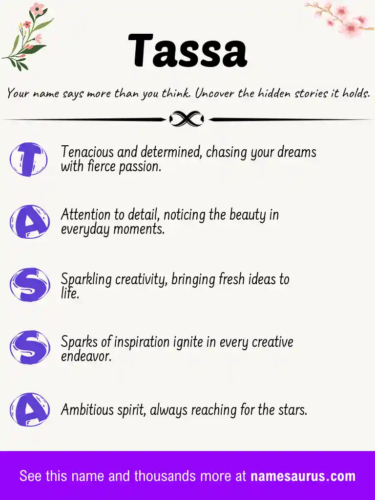 Acrostic poem about Tassa.