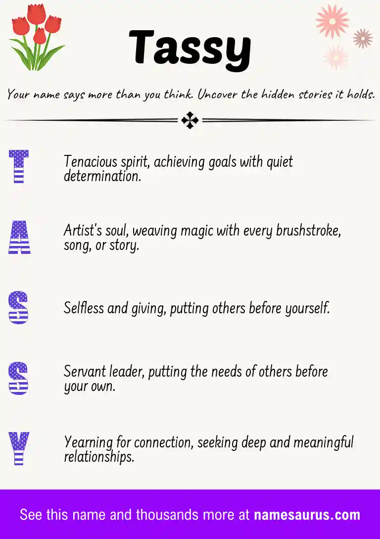 Acrostic poem about Tassy.