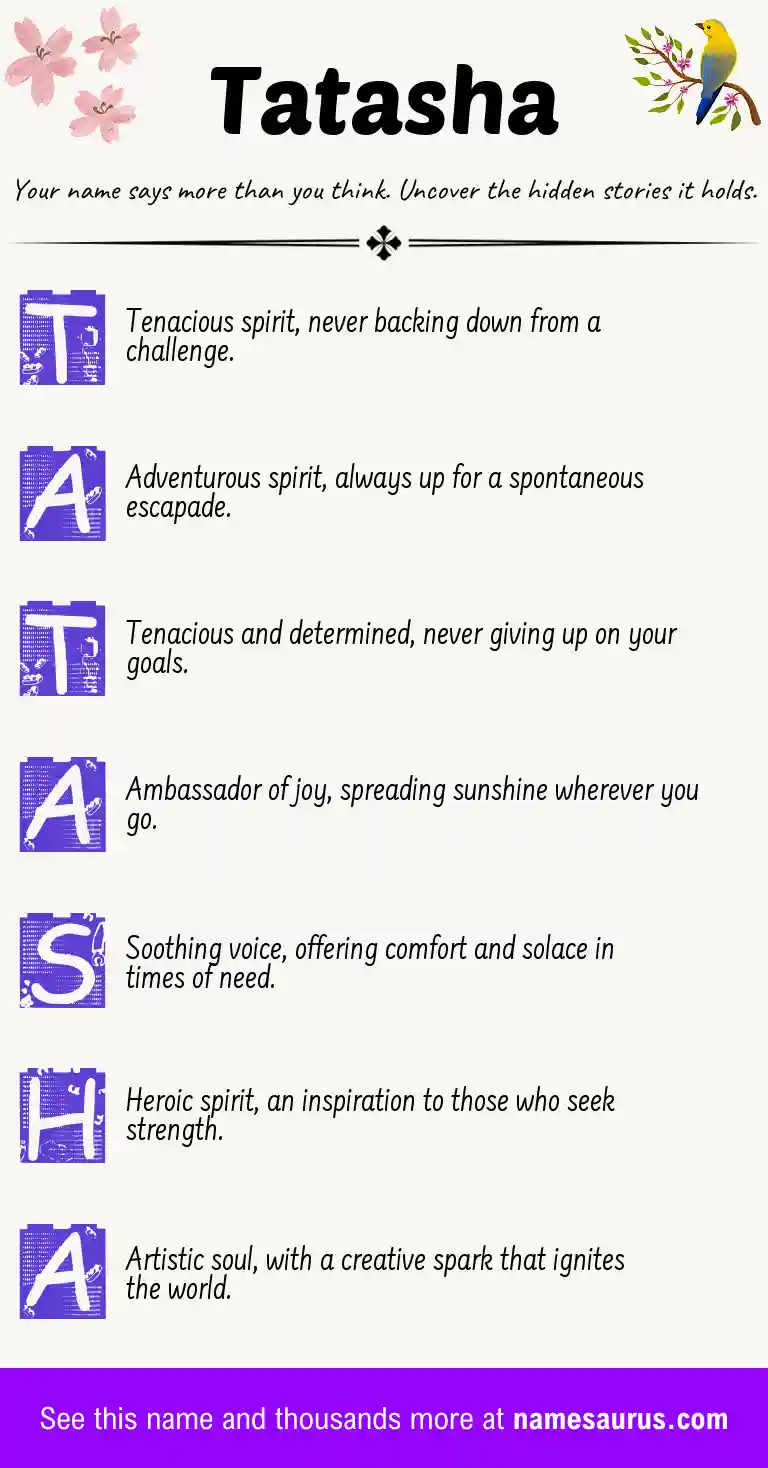 Acrostic poem about Tatasha.