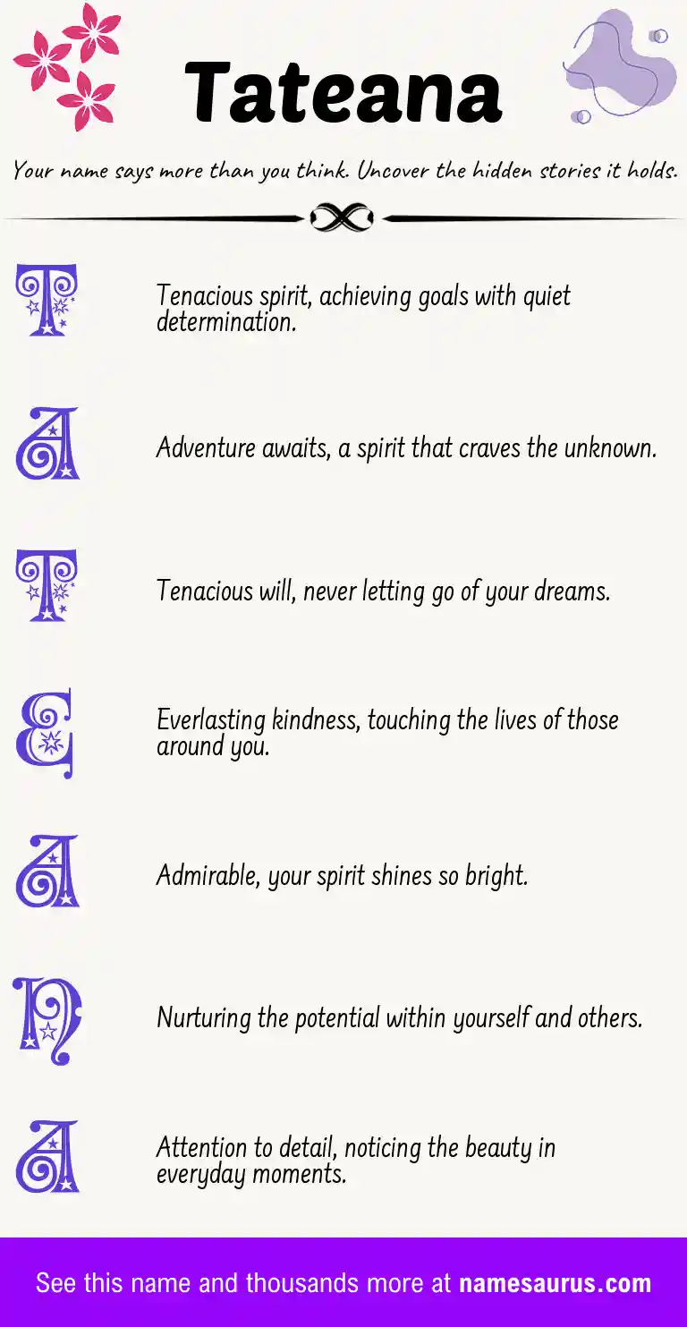 Acrostic poem about Tateana.